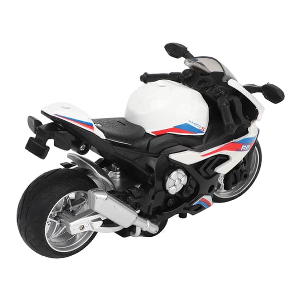 【NX】Børns Pull Back Motorcykel Legetøj Lyd Lyseffekter Høj Simulering Legering Motorcykel Model Hvid