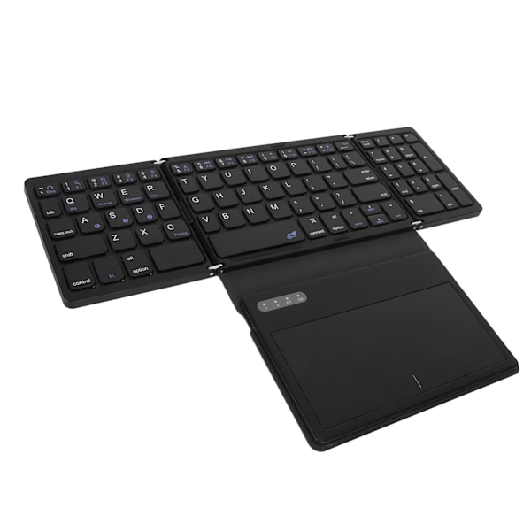Foldbart Bluetooth Tastatur Lav Latency Bluetooth 5.1 Tastatur i Fuld Størrelse med Stor Touchpad til IOS til Android til Windows