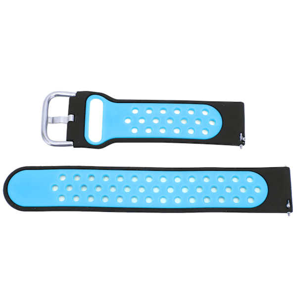 20 mm blødt silikone armbåndsrem Armbåndsbytning med lufthuller til Amazfit GTS 3 Sort Blå