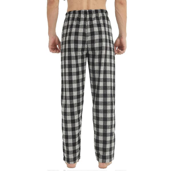 1-pack herrflanellpyjamasbyxor i bomull, rutiga loungebyxor Medium Black-Gray