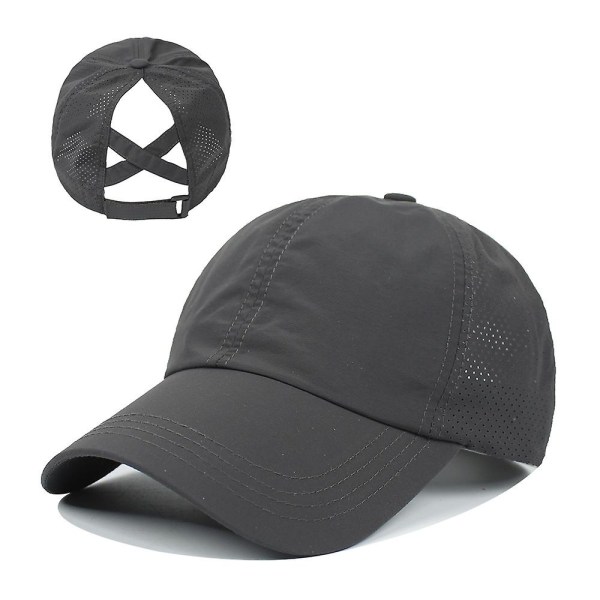 Outdoor Sports Ponytail Baseball Cap Cap mesh dark grey