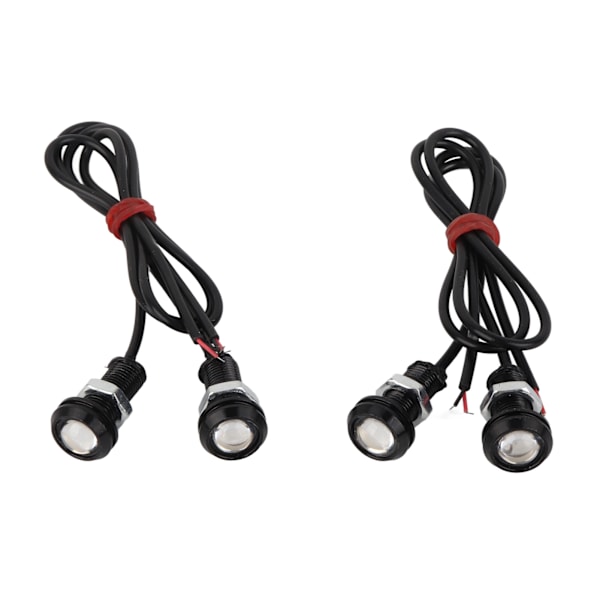 4 stk 18mm Eagle Eye LED-lamper Kørelys til bil Bagagerum Motorcykel Markeringlys Lampe Baglygter
