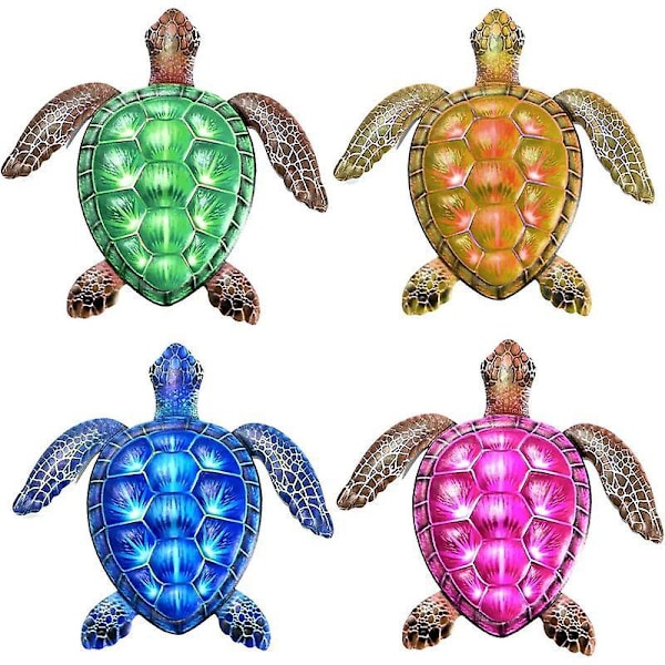 Jern Skildpadde Væghæng - Blå, til Terrasse, Pool, Have, Stue eller Badeværelse