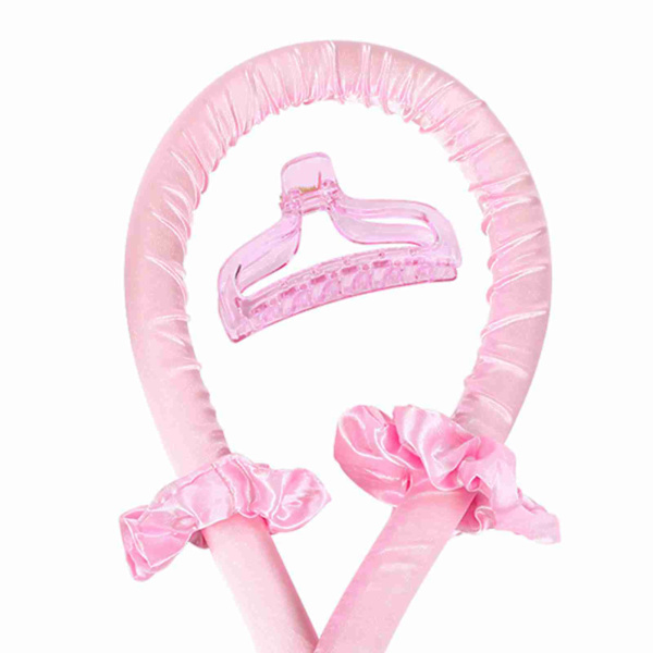Curler Pannbånd Clip Set Varmefri Gummi Fiksering Krølle Hårstyling Tool til Søvn Pink