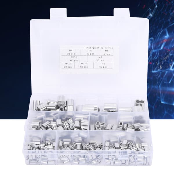 315 stk. Krympeøje af aluminium M1.2 M1.5 M2 M2.5 M3 M4 M5 M6 Hardwaredele
