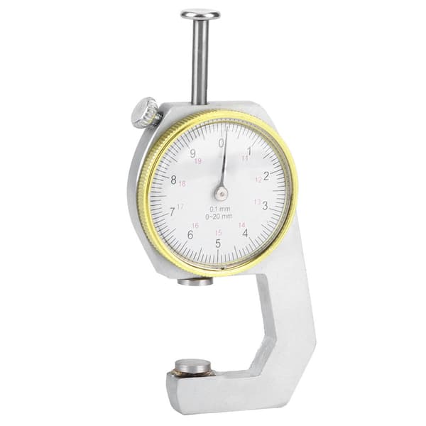 【NX】Tjockleksmätare Silver Bärbar Noggrann mätning Smycken Läderbrädeutrustning 0-20 mm