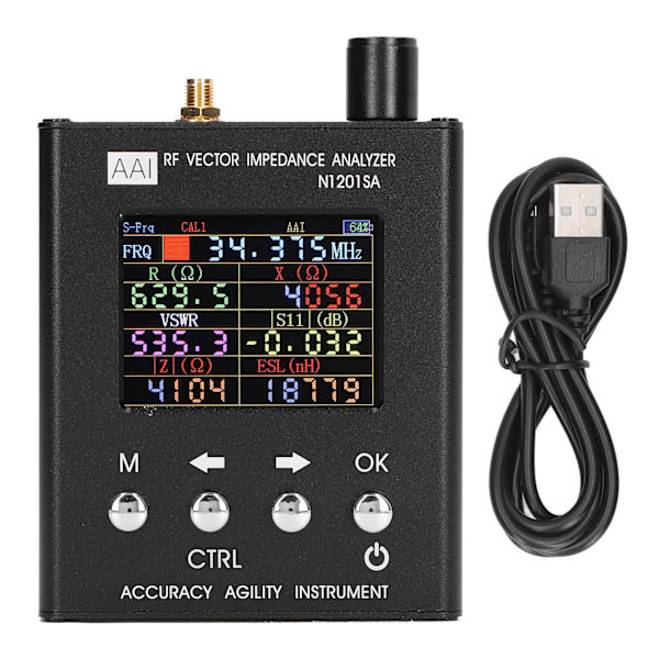 RF Vektorimpedansanalysator 2,4 tommer skærm ANT SWR Antenneanalysetester USB-opladning 137,5MHz-2700MHz