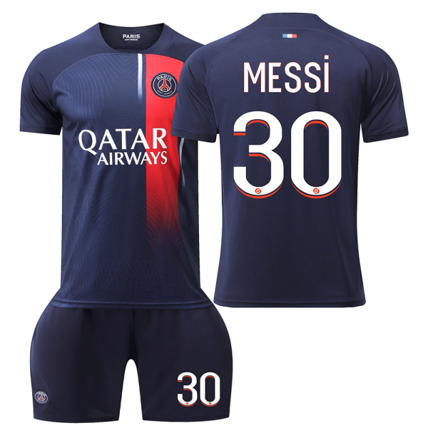 23-24 Paris hjemmefotballdrakt nr. 30 Messi 7 Mbappe 10 Neymar 99 Donnarumma New Jersey topper og bukser XXL NO.30