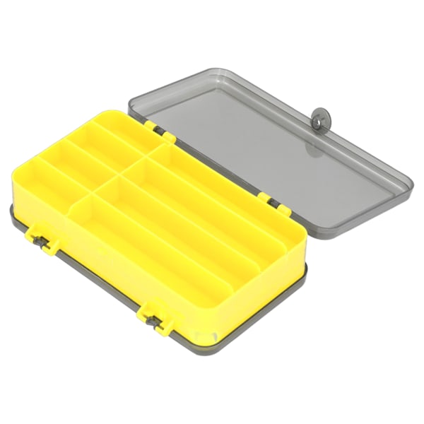 Fishing Lure Box Vändbar Lure Box Dubbelsidig plastbete Förvaringsbox Organizer Gul