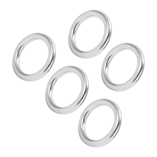 5 stk runde ringe svejset rustfrit stål Holdbar robust bøjle til navigationsbåde udendørs 3x25mm