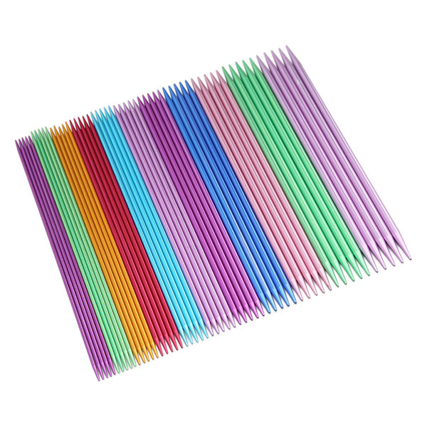 55 st stickor Aluminiummaterial Dubbelspetsad ergonomisk design 20 cm/7,9 tum metallvävnålar för hushåll