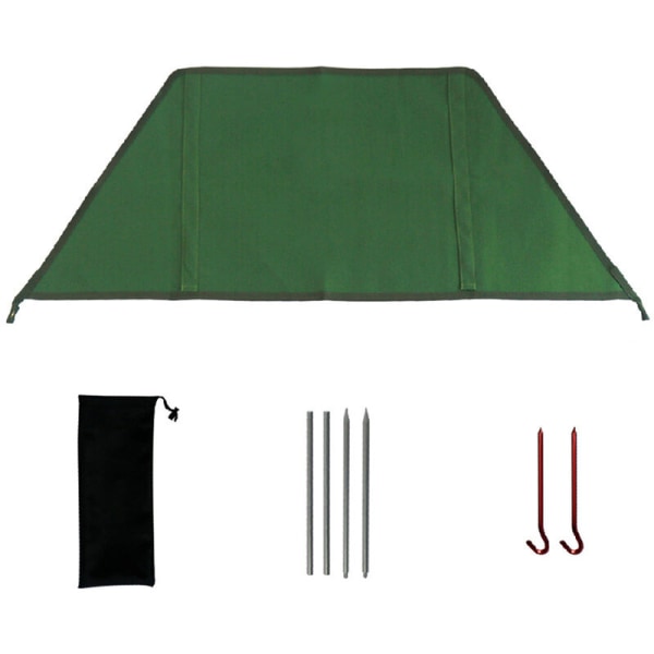 Utendørs campingovn sammenleggbar frontrute piknik vindskjerm klut BBQ Grill vindskjerm vindtett utstyr med oppbevaringspose, modell: Grønn S