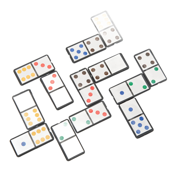 28 st Double Six Dominoes Set Bärbar plastbräde interaktivt spel med färgglad prick för barn som lär sig