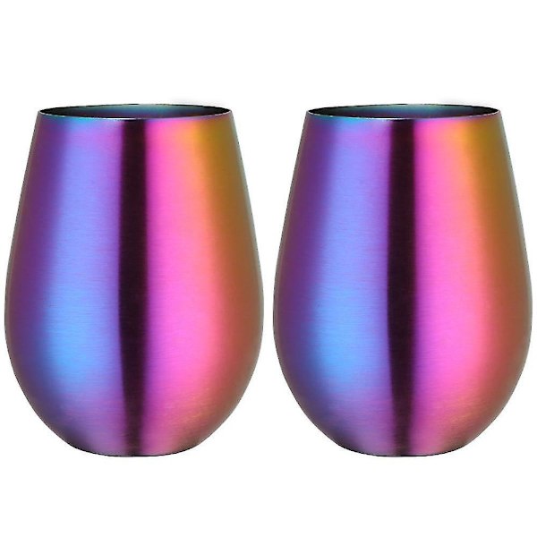 Outdoor Portable Stainless Steel Wine Tumbler Set - 2 Metal Drinking Cups