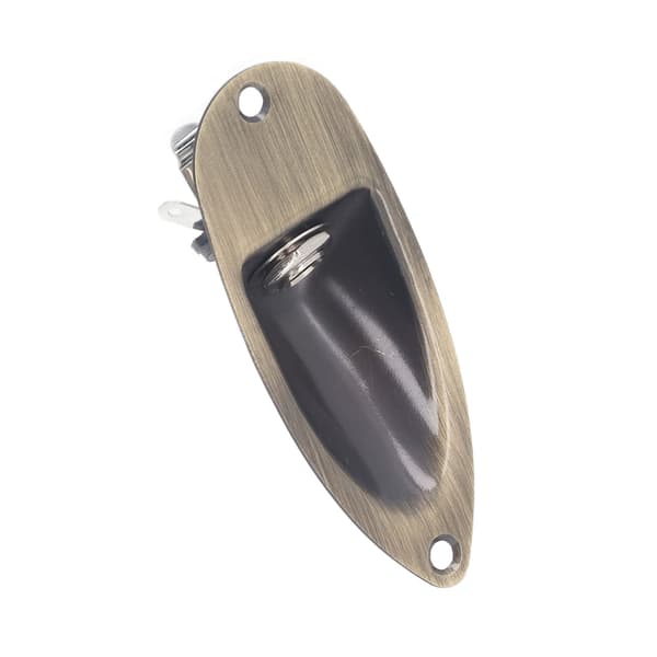 【NX】Guitar Input Output Jack Socket Plate Båtstil Elgitarr Ersättningsdelar Brons Färg 6,35 mm GT47 Beige Plughole