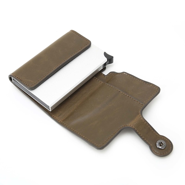 Automatisk Popping Visitkortshållare AntiDegaussing Kreditkortsfodral Påse Present (kaffe x 59#)