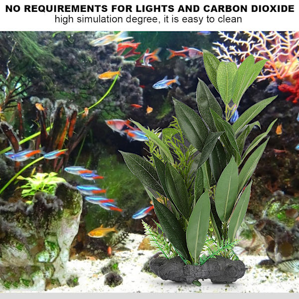 Akvariumsimulering Vandplanter Kunstige Blade Reptilkasse Plantepynt til Akvarium LandskabsdekorationQL2112