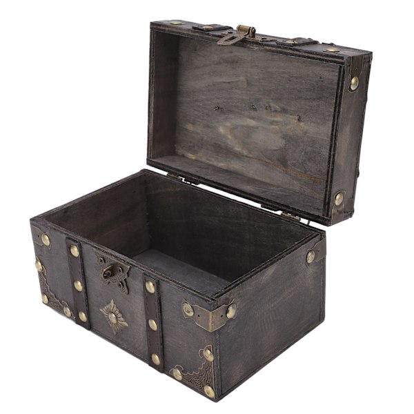 Treskattkiste Vintage stil kodet lås legeringsspiss holdbar tre bred applikasjon Vintage smykkeskrin