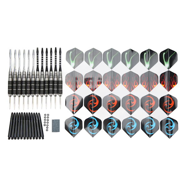 12 st Dart Set Rostfri Stålspets Utsökt Professionell Dart Kit Tillbehör för Dartspelare