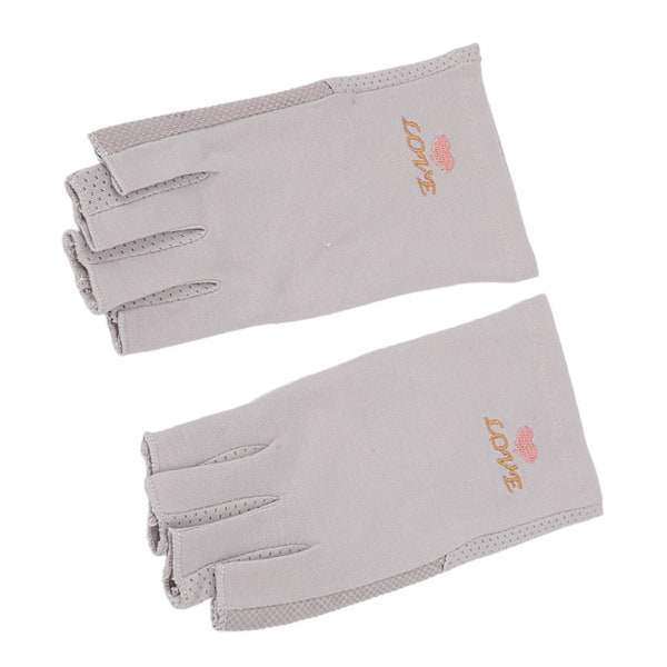 Manikyrhandskar UV-skydd Stretchig Andas Fingerlös Fiber Nagellampa Handskar för Hemsalong Grå