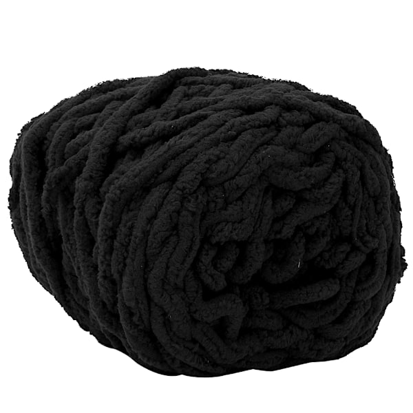 Enkel tjock isremsa Garn Nål Stickning vävd filt Slipper Line (svart)