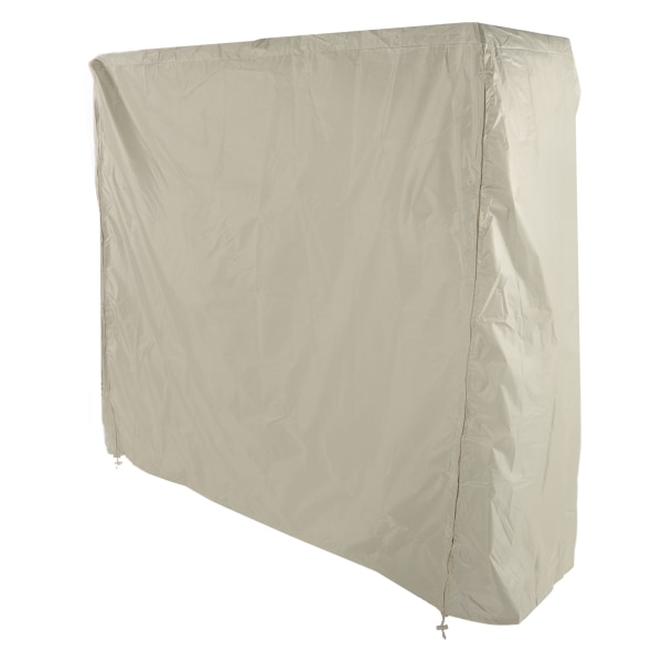 Bordtennisbordsdammskydd 190 Silver Coated Polyester Taffeta Gård Terrass Vattentät Bordsplatta Överdrag med Dragkedja Beige 155x75x144cm