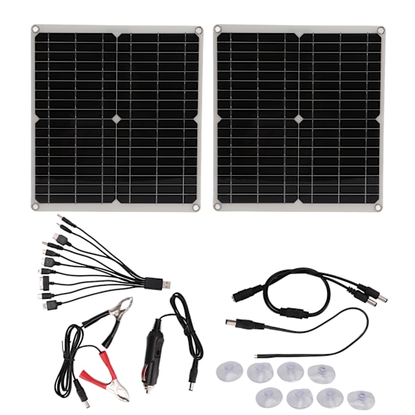 Aurinkoenergiaakkujen latauslaite 50W Taitettava Monokiteinen Aurinkopaneeli Virran Varmuuskopio Autolle Veneelle Moottoripyörälle