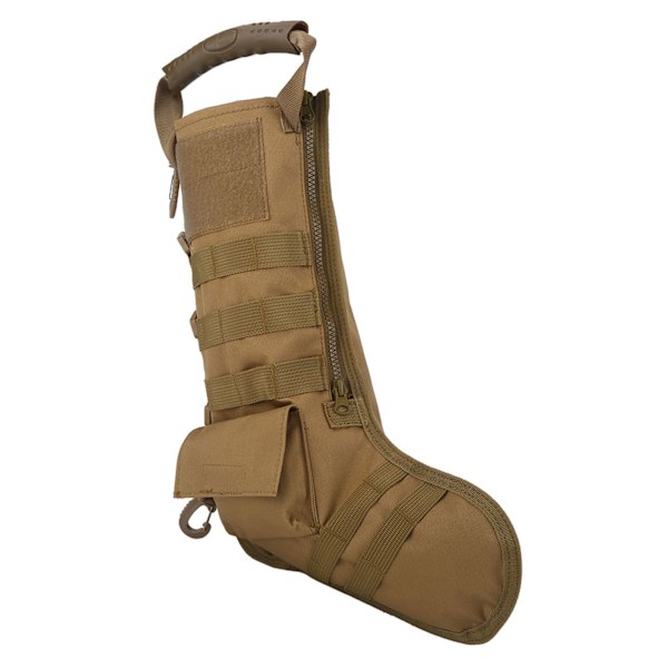 1. Nylon Taktisk Julestrømpe Opbevaringstaske Militær Tilbehørstaske til Udendørs Brug (khaki)