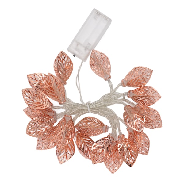 Rose Gold String Lights 20 LED-lampor Vattentät batteridriven urholkade lövlampor String Party Dörr inomhus