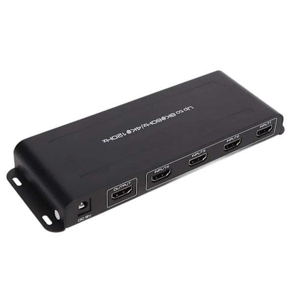 8K HD Switcher 4 Inn 1 Ut 40Gbps 8K 60Hz 4K 120Hz Fjernkontroll HD Multimedia Switcher for Projektor PC 100‑240V EU Plugg