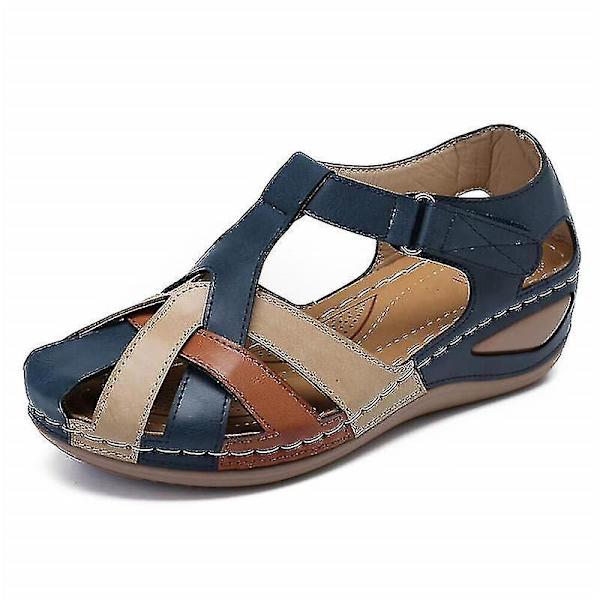 Retro Arch Support Damskor PU Läder Ortopediska Sandaler - Rödbrun