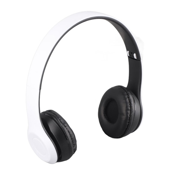 P47 Bluetooth-hodetelefoner Multifunksjon Dyp Bass Støyreduksjon Foldbare trådløse sportshodetelefoner for hjemmekontor Reiser Hvit