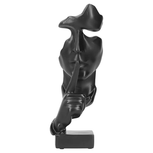 Ansigtskulptur Harpiksfigur Abstrakt kunst Statuepynt Kompatibel med hjemmekontordekoration Sort BS913