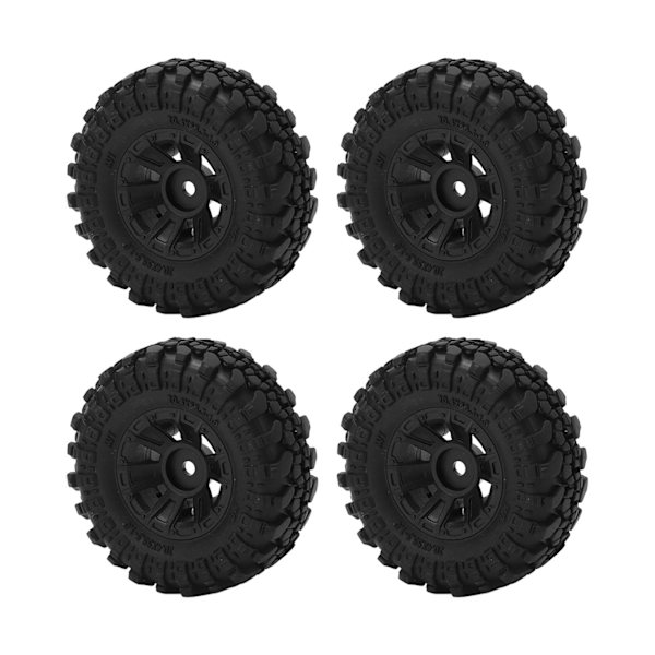 4 kpl 1/24 RC-pyöriä RC-auton pyörän navan sarja kumipyöriä ja renkaita Axial SCX24 -kauko-ohjattaville autoille