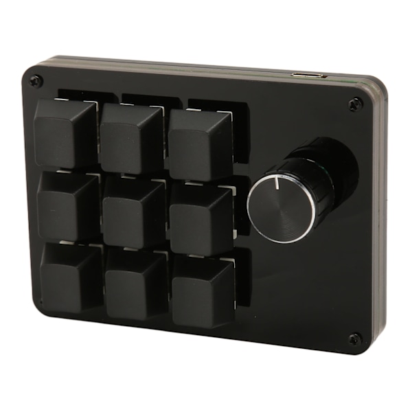 Mini knappsats med 9 tangenter med knopp Makro Mekaniskt tangentbord Hot Swappable blå switch tangentbord Tangentlinjeseparation