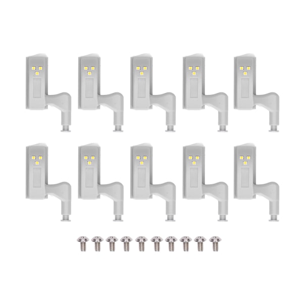 10 stk LED-skap Innvendige hengsler Sensorlys Soverom Garderobe Skap Nattlys