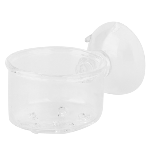 Transparent Aquarium Red Worm Feeder Sugkopp Fisk Matningskopp Behållare Tillbehör Glashålkopp
