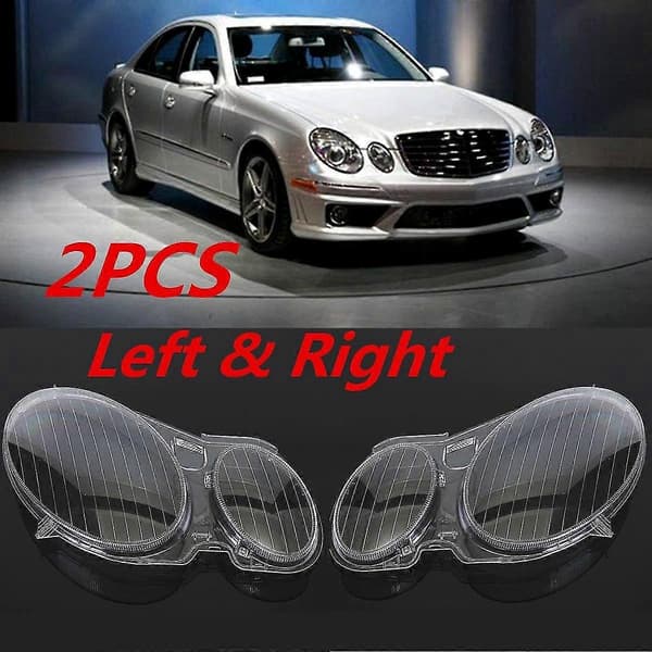 Bilfrontlyktlinse Glass Lampeskjerm Tåkelysdeksel Frontlysdeksel for Mercedes W211 E240 E200 E350 läpinäkyvä