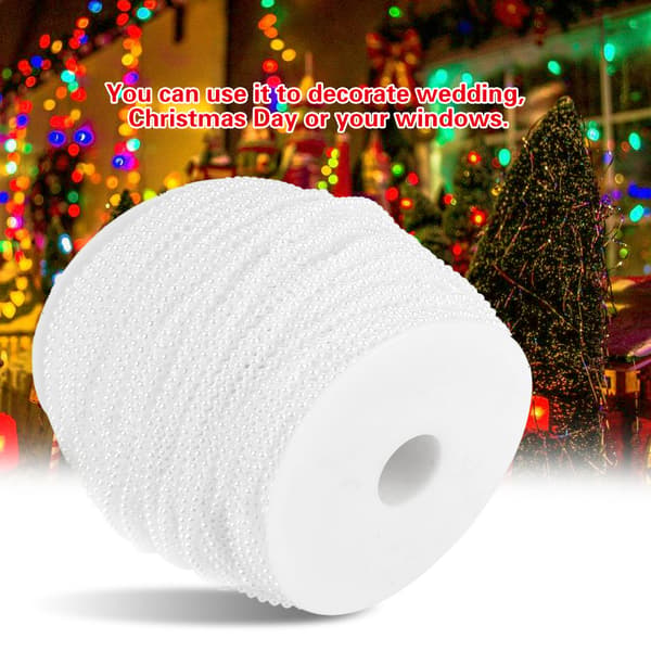 100m/rulle Imitation Pearl Wire Beads Garland String DIY Bröllopsdekoration 2,5 mm (vit)
