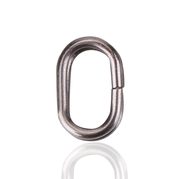 100 kpl ruostumattomasta teräksestä valmistettuja soikeita jaettuja renkaita Kääntyvä napsautus kalastusvälineiden liitin (5x8mm)