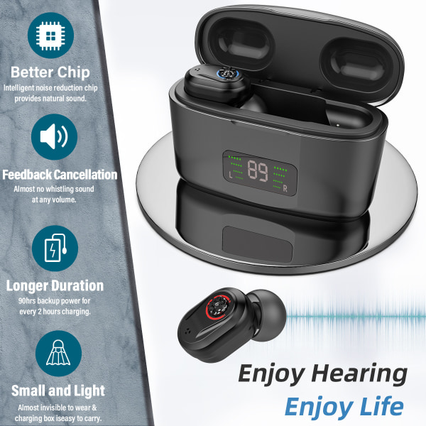Magnetisk öra-till-öra laddningsfack hörapparater hörapparater för små äldre TWS hörlurar-hudfärg