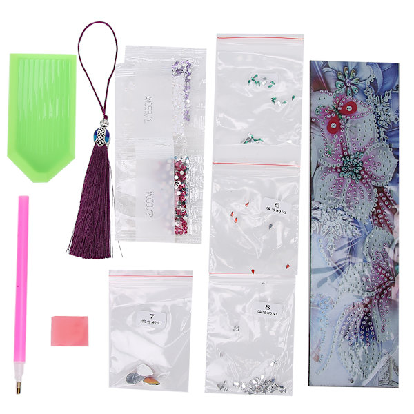 Tassel Bogmærke DIY Specialformet Diamantmaleri Læder Bogmærke Broderi Bog Gave