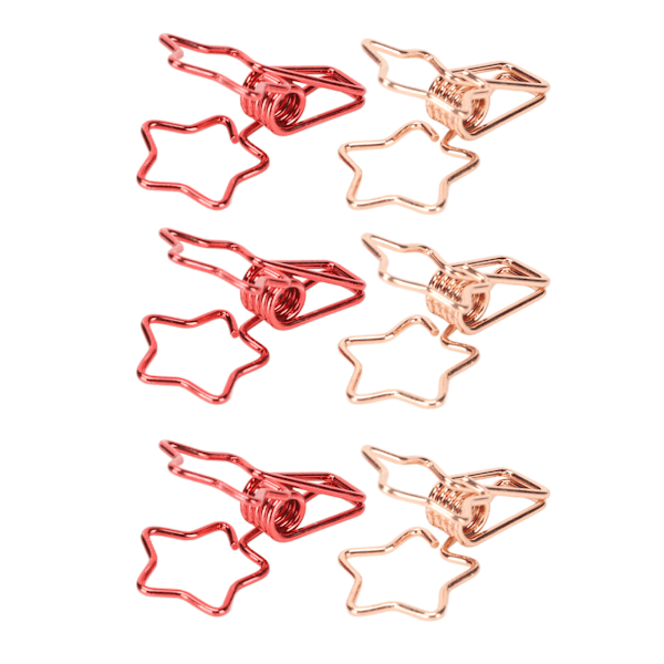 100 stk. Binder Clips Hul Sød Stjerneform Robust Metal Små Binder Clips til Kontordokumenter Regnskab