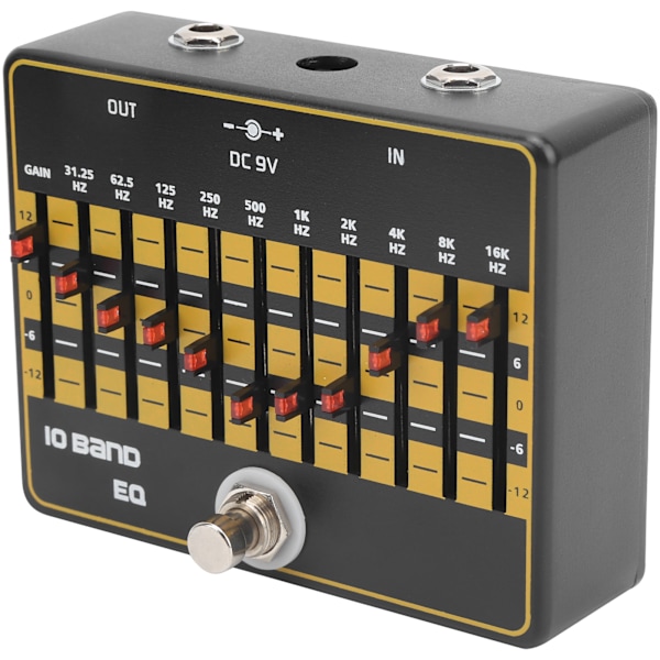 Gitarreffekter 10-bånds glidebryter Equalizer Modulasjon Harmonisk elektrisk gitartilbehør