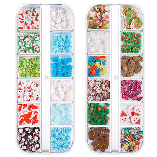 Fargede paljetter Nail Art, Glitters Thin Paillette Flakes Stickers ,Jule Nail Decals
