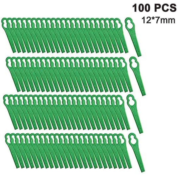 100 stk. Plast græstrimmerblade Akku trimmerblade Green