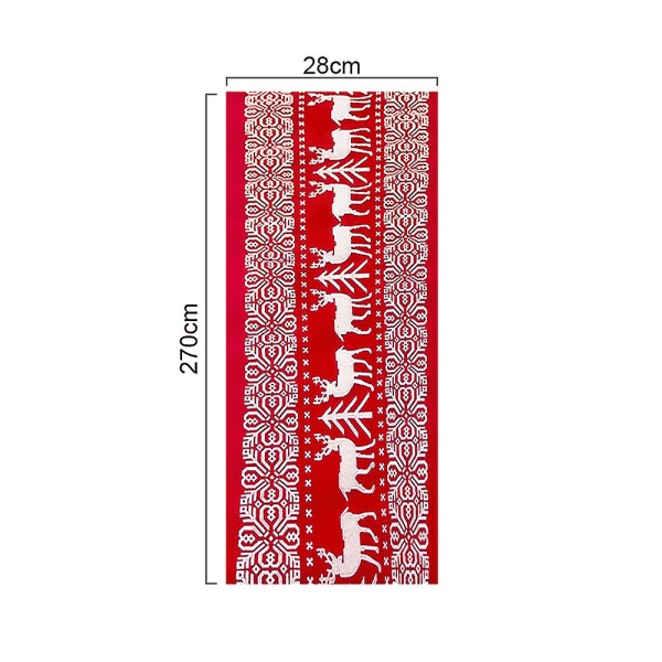 Julebordløper i lin, til julebordpynt (270*28cm) Rektangelduk med trykt
