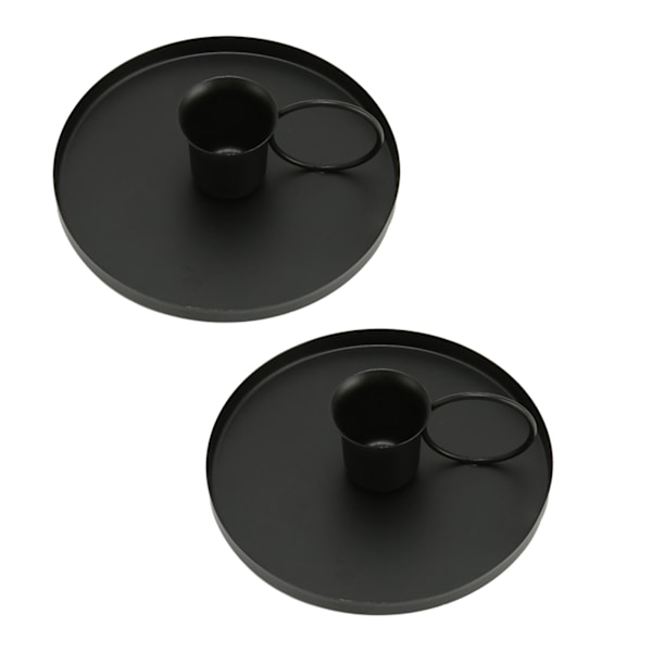2 stk Retro Jern Lysestaker Metall Hjem Enkel Elegant Skrivebordsduftende Lysestativ for Meditasjon