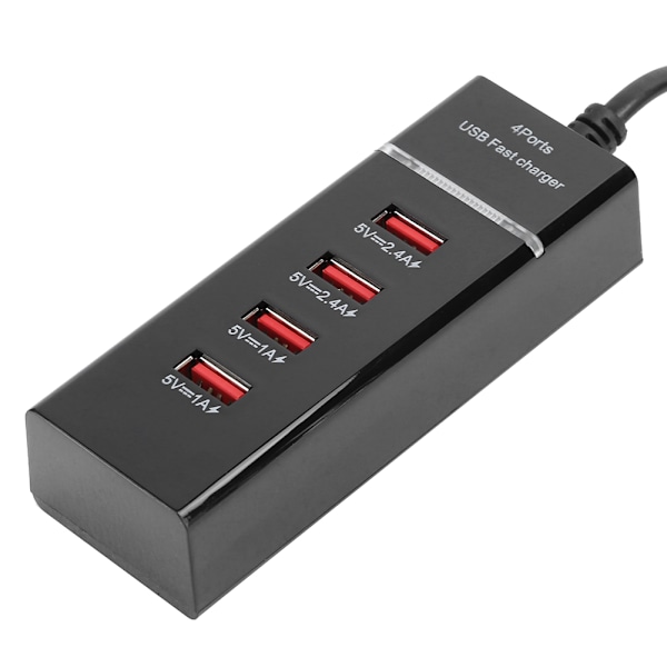 Mobiltelefon Universal 3A Kabellader Desktop Flere 4 Porte USB EU 100‑240VEU Sort 4USB Linje 1,5 m med Emballage