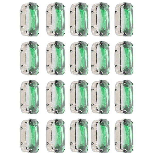 20st DIY Claw Diamonds Bröllopsklänning Retro Mode Hantverk Glas Kläder Dekorationer13 x 18mm Turkos rektangel Glas Claw Diamond